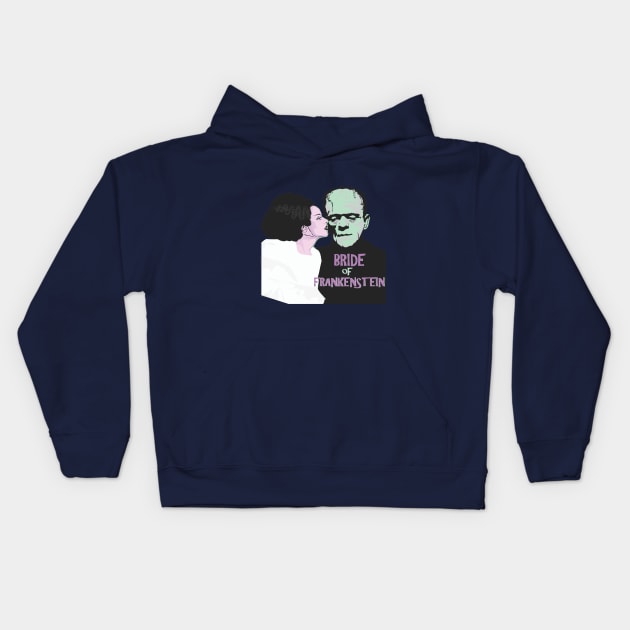 Bride of Frankenstein Kids Hoodie by attackofthegiantants